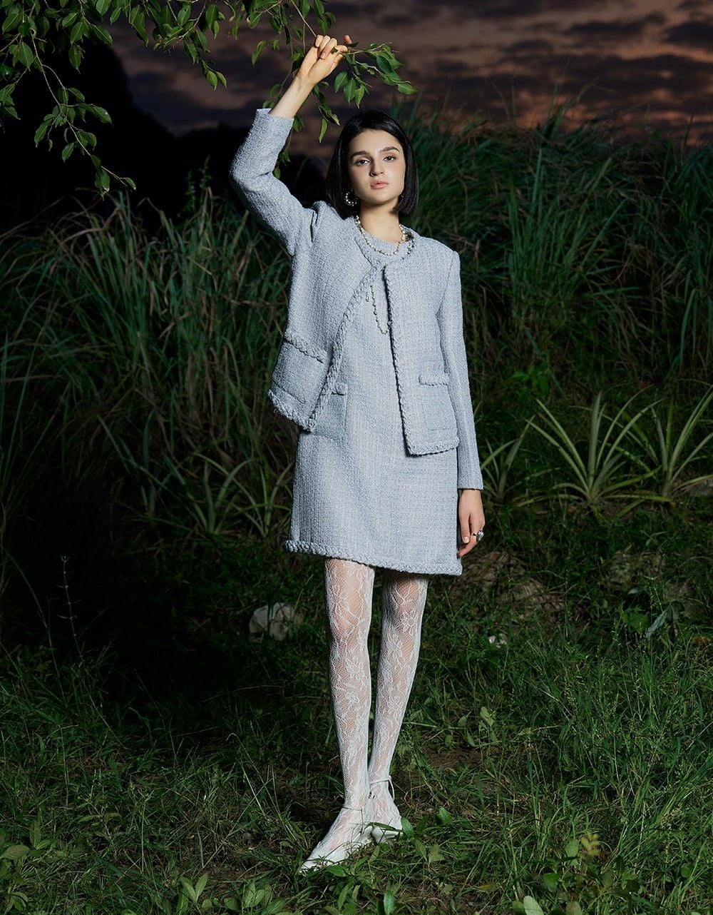  VEST TWEED GHI SÁNG KT VIỀN DÂY TẾT 