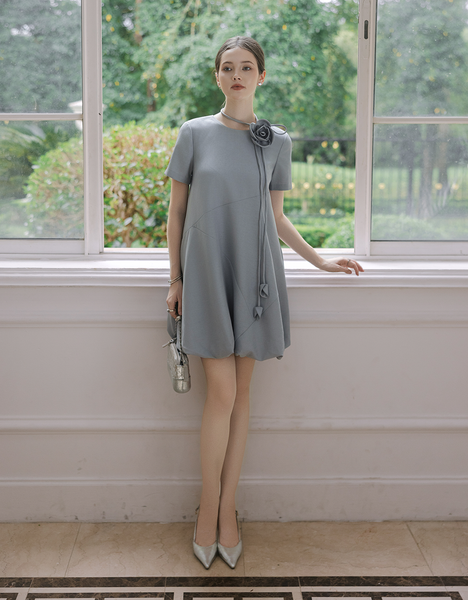  ĐẦM XANH GHI BOOM GẤU DÂY HOA EO 