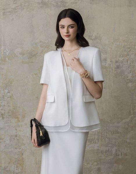  VEST TRẮNG PHỐI TƠ 