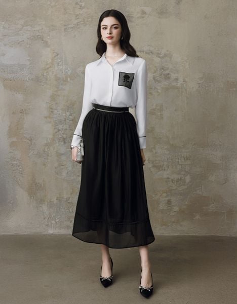  SM LUẠ TRẮNG VÂN GỖ TÚI TƠ THÊU HOA 