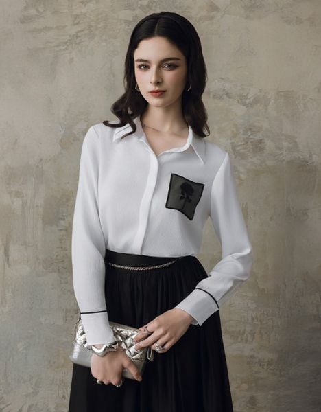  SM LUẠ TRẮNG VÂN GỖ TÚI TƠ THÊU HOA 