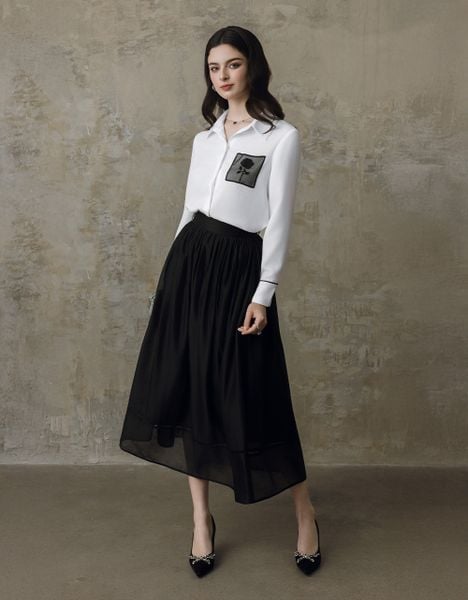  SM LUẠ TRẮNG VÂN GỖ TÚI TƠ THÊU HOA 