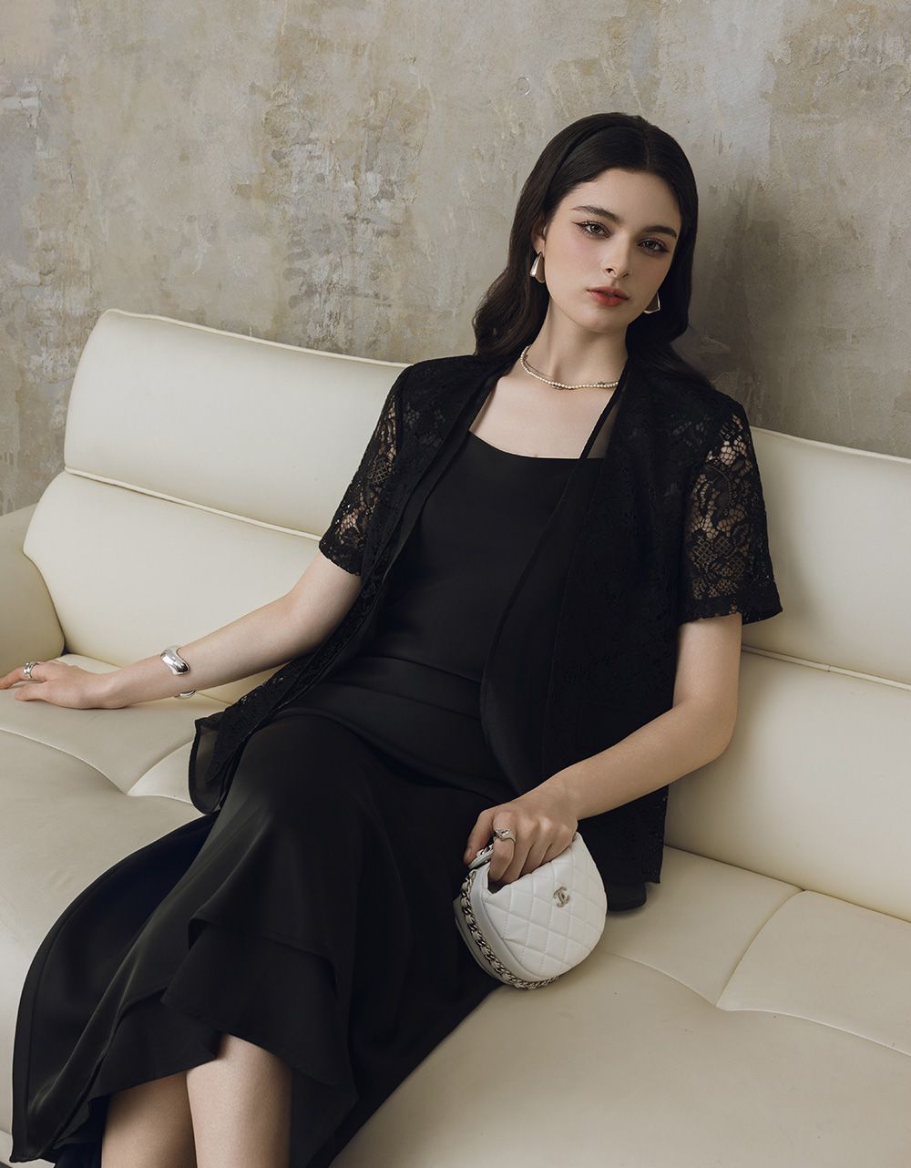  ĐẦM LỤA 2 DÂY ĐEN 