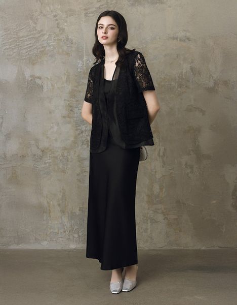  ĐẦM LỤA 2 DÂY ĐEN 