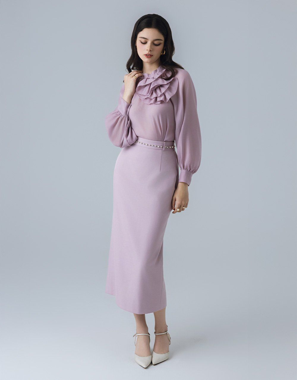  JUPE BÚT CHÌ HỒNG TÍM XẺ SAU 