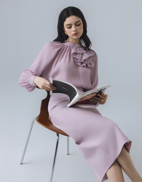  JUPE BÚT CHÌ HỒNG TÍM XẺ SAU 