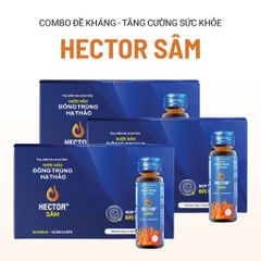 Bộ 3 hôp Thực phẩm bảo vệ sức khỏe Nước nấm đông trùng hạ thảo Hector Sâm