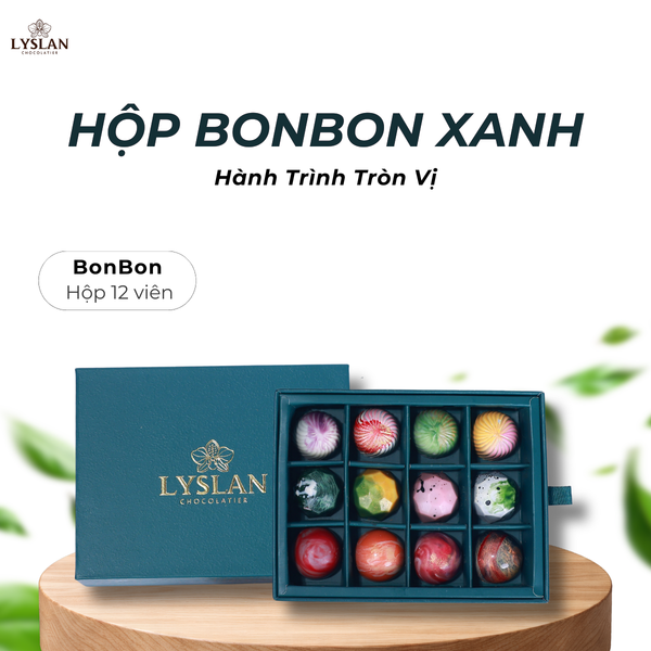 Hộp Bonbon Xanh 12 Viên - Hành Trình Tròn Vị (vị mới)