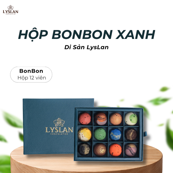 Hộp Bonbon Xanh 12 Viên -  Di sản LysLan (vị cũ)