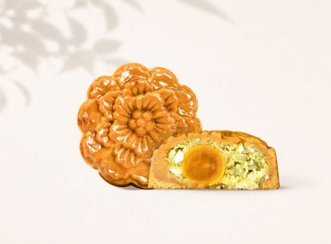 Coconut & Pandan Mooncake/ Bánh Trung Thu Dừa Lá Dứa