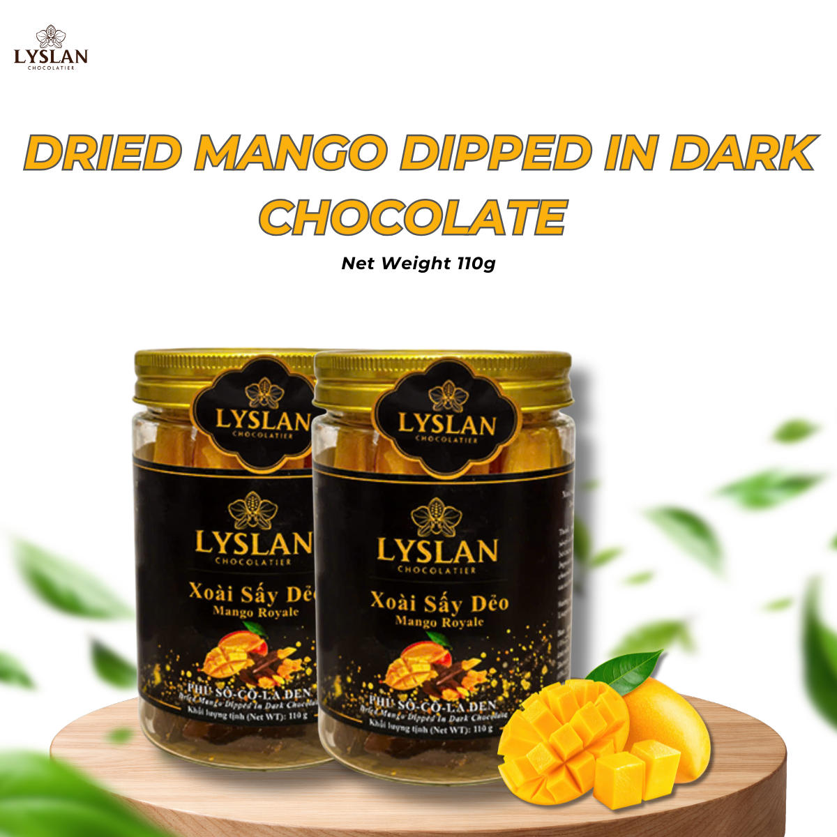 Dried Mango Dipped in Dark Chocolate - 110g