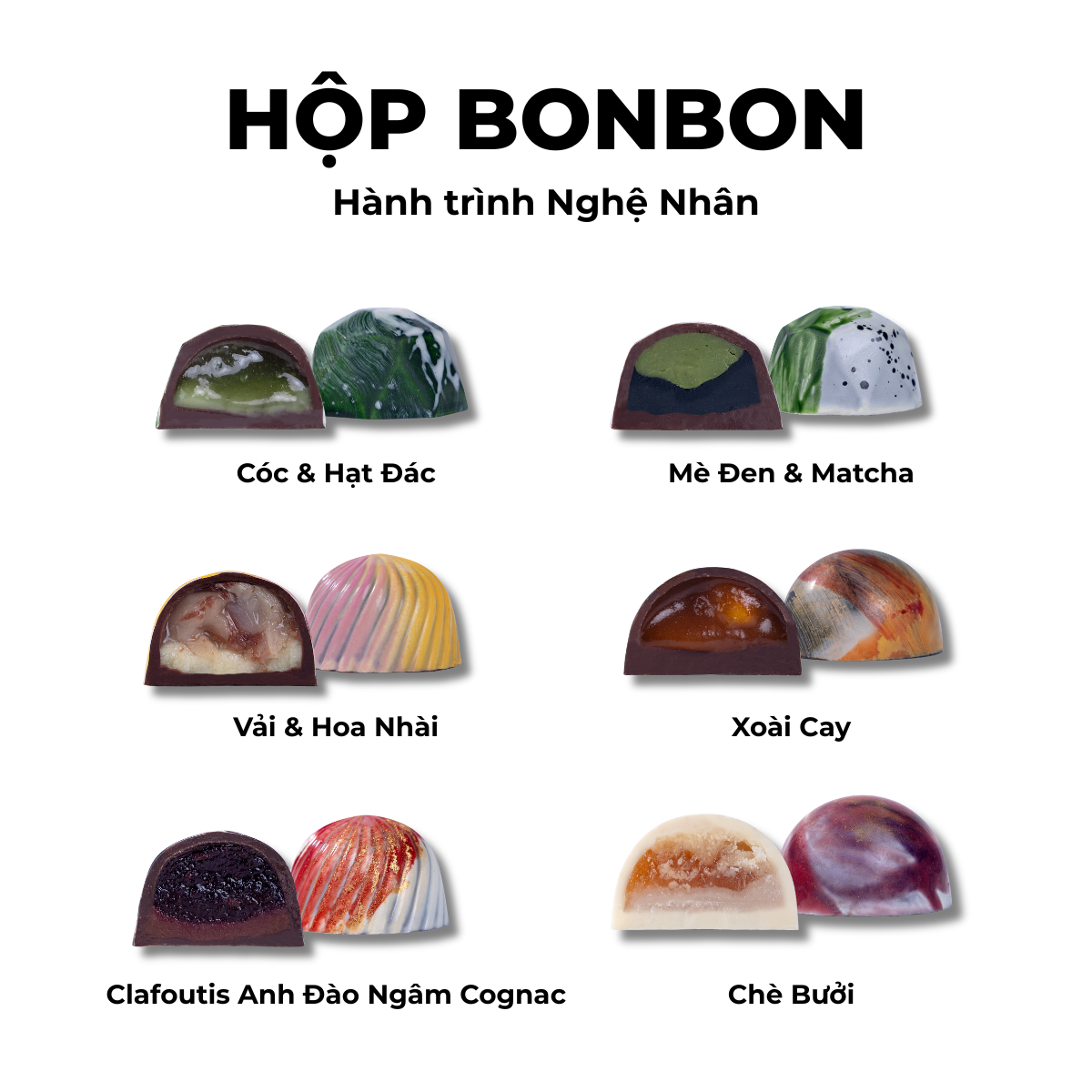 Hộp Bonbon Hồng 6 Viên - Hành Trình Nghệ Nhân