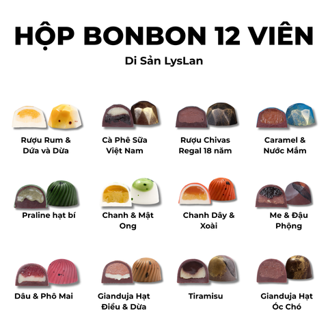 Hộp Bonbon Hồng 12 Viên - Di sản LysLan (vị cũ)