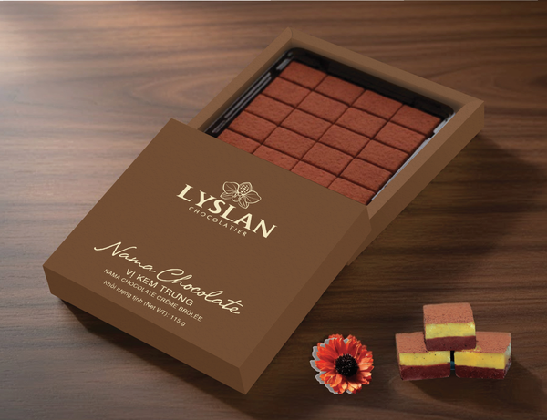 Nama Crème Brûlée, White and Milk Chocolate