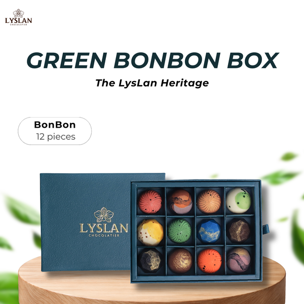 Bonbon Green Box 12 Pieces - The LysLan Heritage