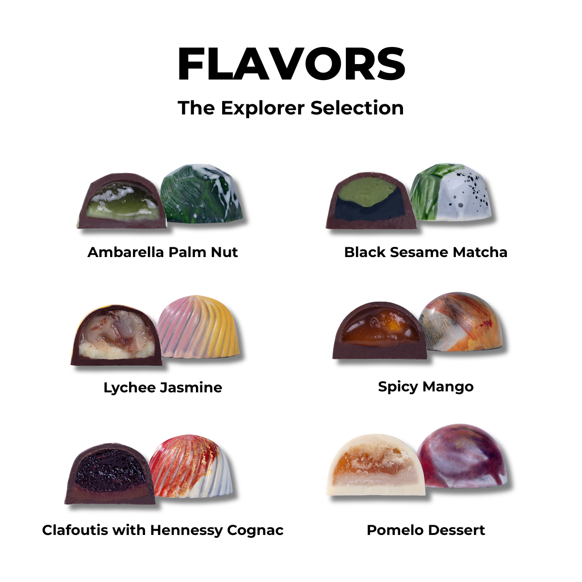 Bonbon Green Box 6 Pieces - The Explorer Selection