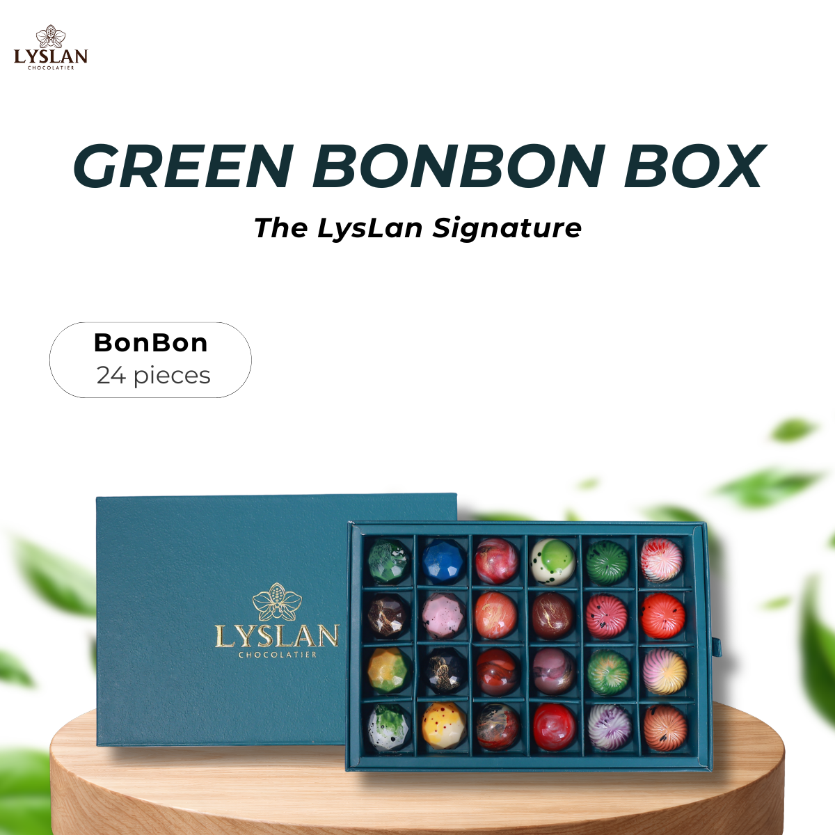 Bonbon Green Box 24 Pieces - The LysLan Signature