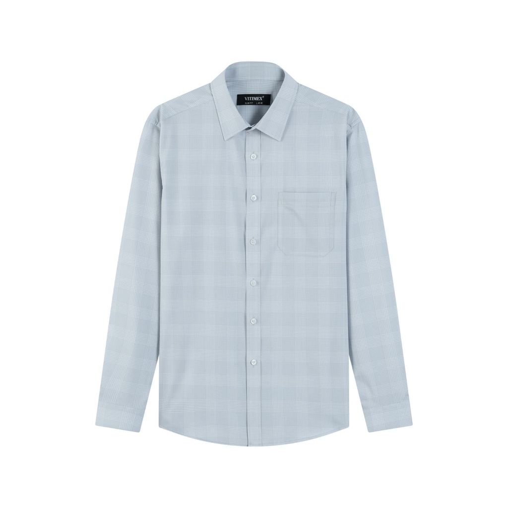 ÁO SƠ MI DÀI TAY VITIMEX DÁNG ÔM VỪA SLIMFIT KẺ CARO TO ASD 6071