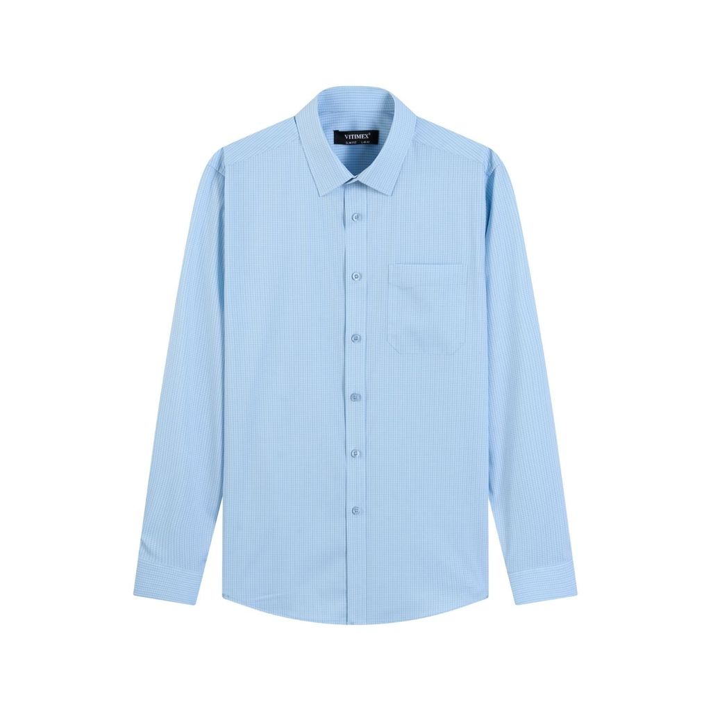 ÁO SƠ MI DÀI TAY VITIMEX DÁNG ÔM VỪA SLIMFIT KẺ CARO ASD 6074