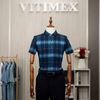 ÁO SƠ MI NGẮN TAY VITIMEX DÁNG RỘNG REGULAR KẺ ACC 3017