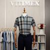 ÁO SƠ MI NGẮN TAY VITIMEX DÁNG RỘNG REGULAR KẺ ACC 3018