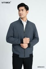 ÁO KHOÁC NAM BOMBER VITIMEX DÁNG RỘNG REGULAR KẺ AKN 2045