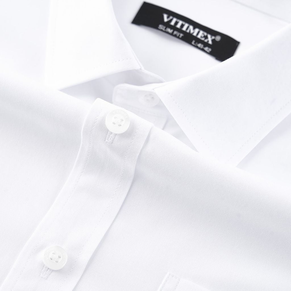 ÁO SƠ MI NGẮN TAY VITIMEX DÁNG RỘNG VỪA REGULAR TRƠN ARC 0001