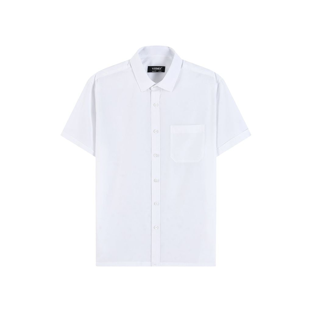 ÁO SƠ MI NGẮN TAY VITIMEX DÁNG RỘNG VỪA REGULAR TRƠN ARC 0002