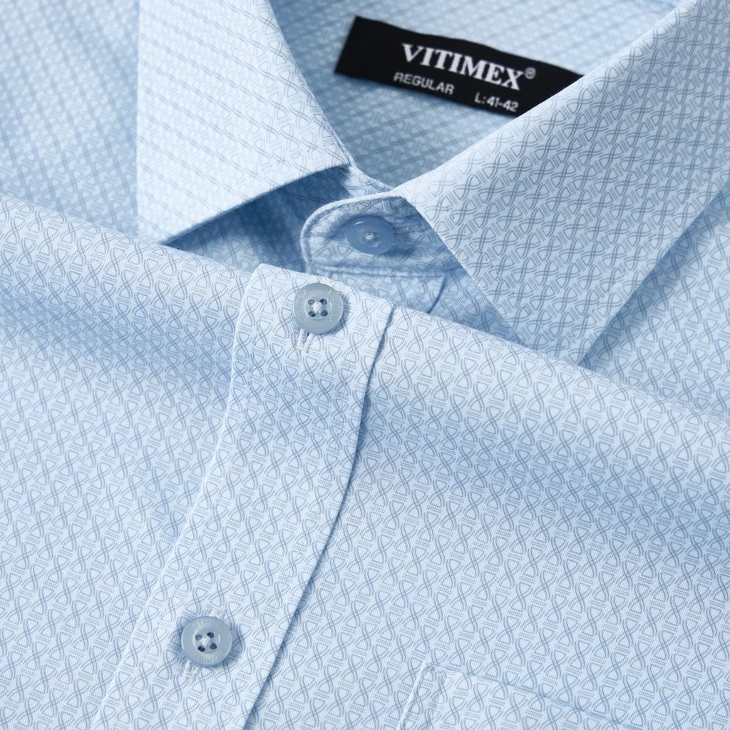 ÁO SƠ MI NGẮN TAY VITIMEX DÁNG RỘNG VỪA REGULAR HỌA TIẾT ARC 6044