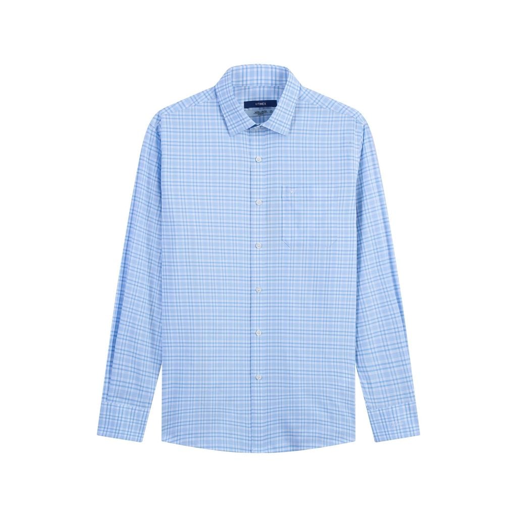 ÁO SƠ MI DÀI TAY VITIMEX DÁNG RỘNG VỪA REGULAR KẺ Ô ARD 6067