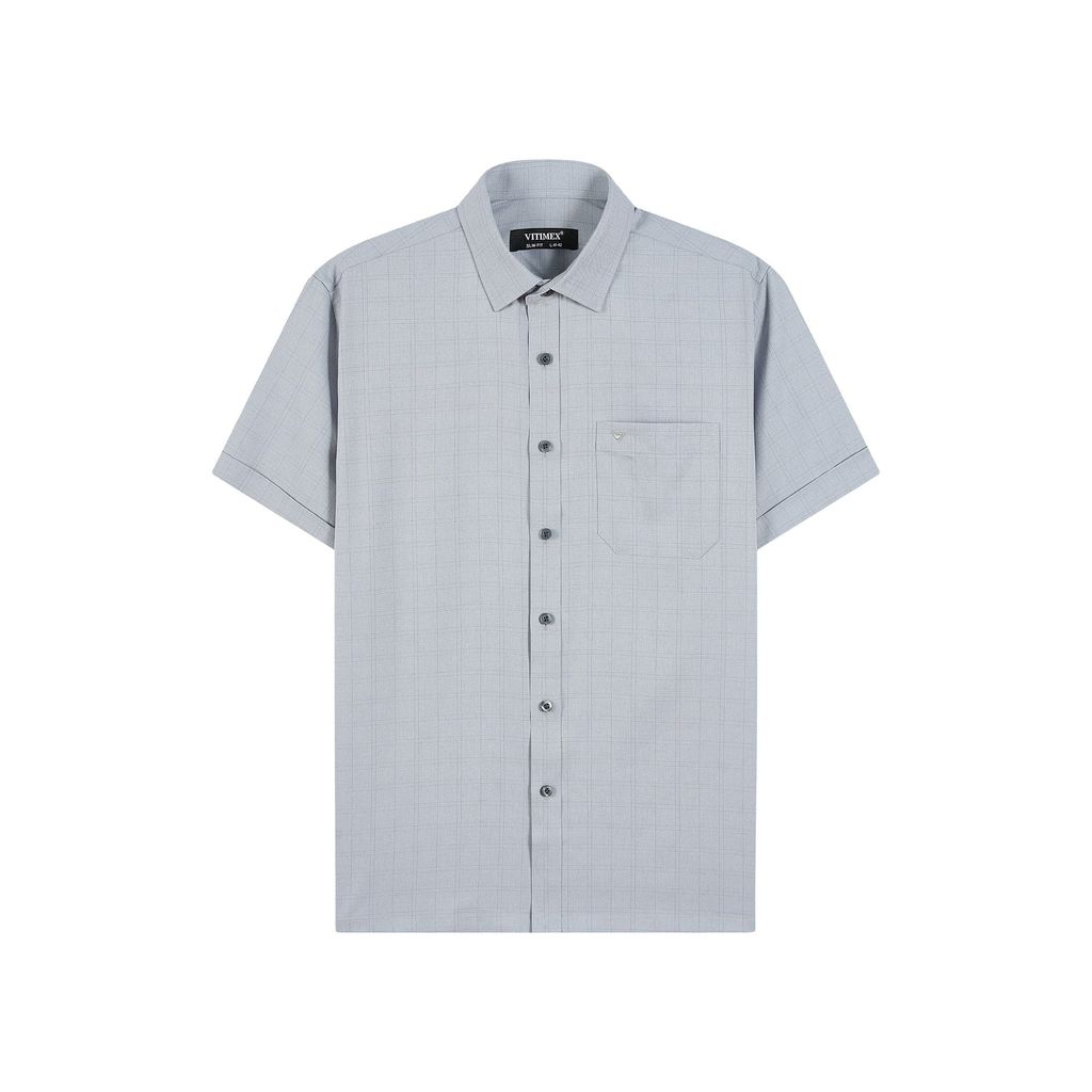 ÁO SƠ MI NGẮN TAY VITIMEX DÁNG ÔM VỪA SLIMFIT KẺ Ô ASB 4138