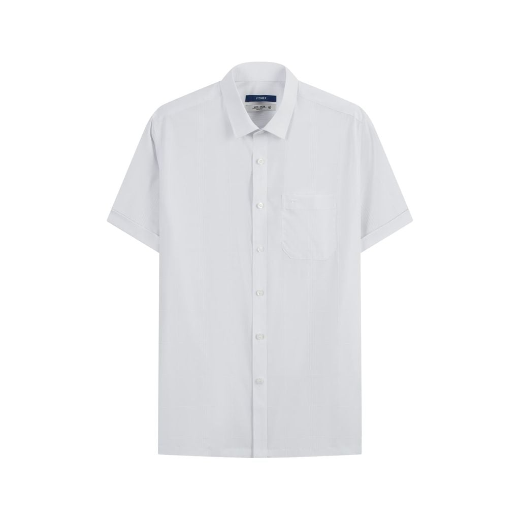 ÁO SƠ MI NGẮN TAY VITIMEX DÁNG ÔM VỪA SLIMFIT KẺ CARO TO ASB 6073