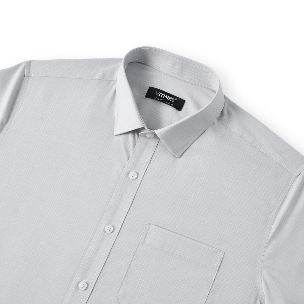 ÁO SƠ MI NGẮN TAY VITIMEX DÁNG ÔM VỪA SLIMFIT KẺ Ô NHỎ ASB 6076