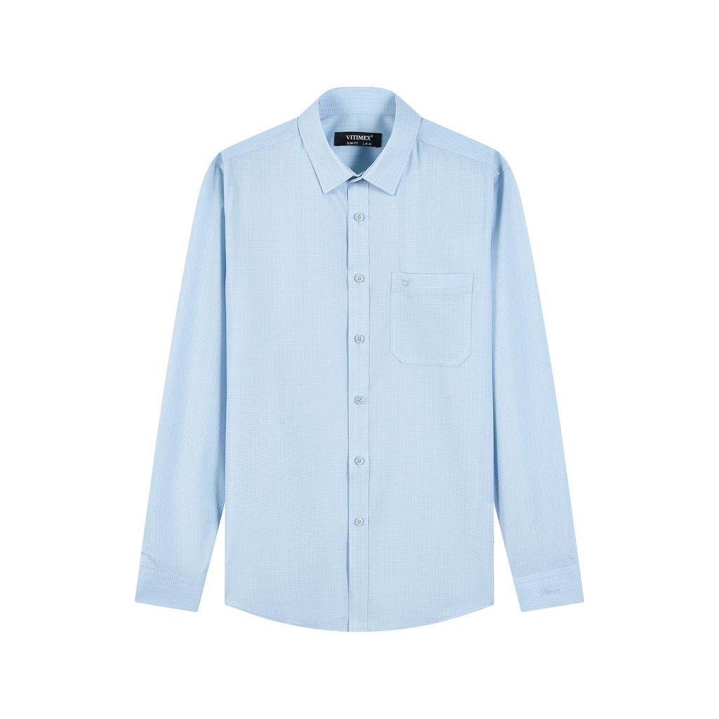 ÁO SƠ MI DÀI TAY VITIMEX DÁNG ÔM VỪA SLIMFIT KẺ CARO ASD 4111