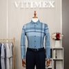 ÁO SƠ MI DÀI TAY VITIMEX DÁNG RỘNG REGULAR KẺ ATD 4012