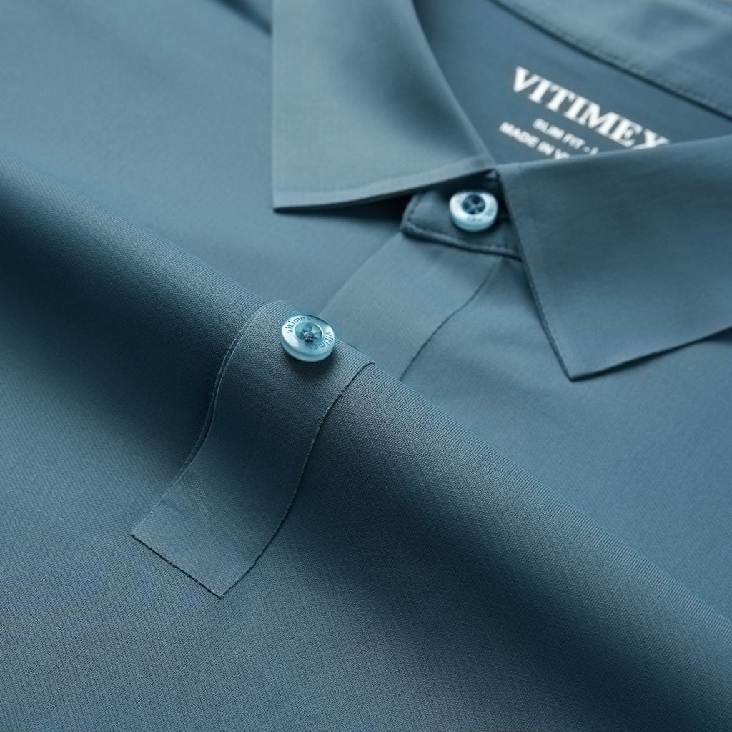 ÁO POLO KHÔNG ĐƯỜNG MAY VITIMEX DÁNG ÔM VỪA SLIMFIT TRƠN ATE 5005