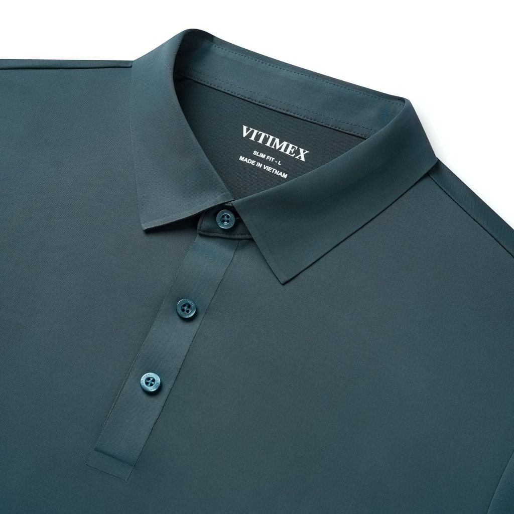 ÁO POLO KHÔNG ĐƯỜNG MAY VITIMEX DÁNG ÔM VỪA SLIMFIT TRƠN ATE 5006