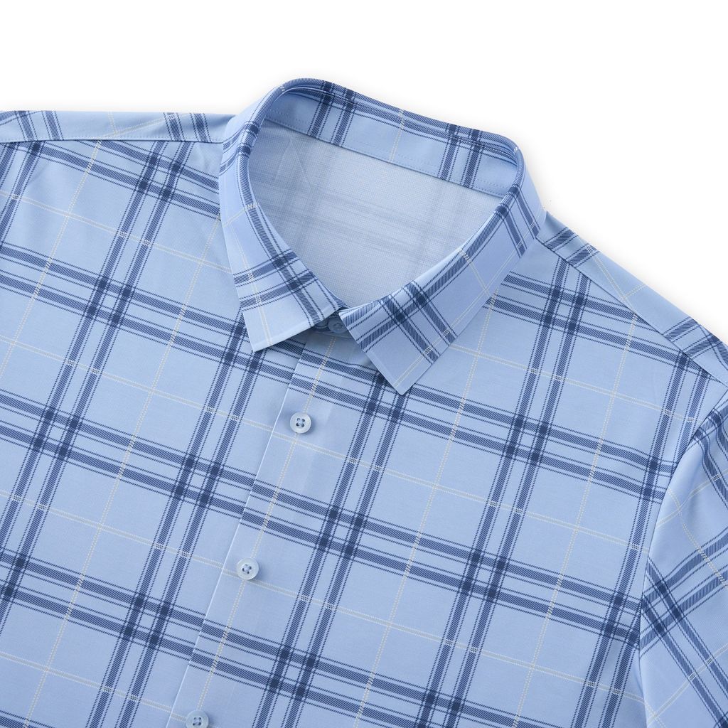 ÁO SƠ MI NGẮN TAY VITIMEX DÁNG ÔM VỪA SLIMFIT KẺ CARO ATL 6010