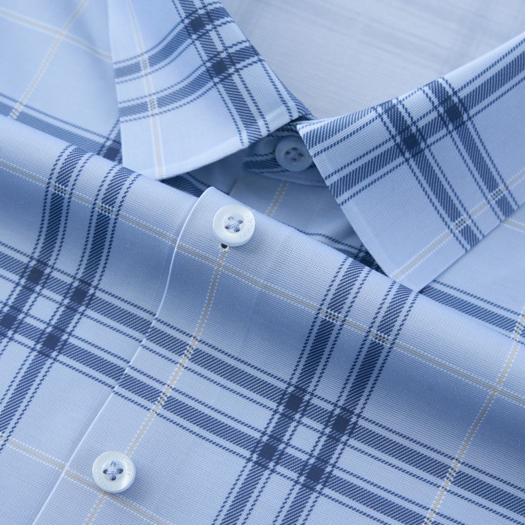 ÁO SƠ MI NGẮN TAY VITIMEX DÁNG ÔM VỪA SLIMFIT KẺ CARO ATL 6010