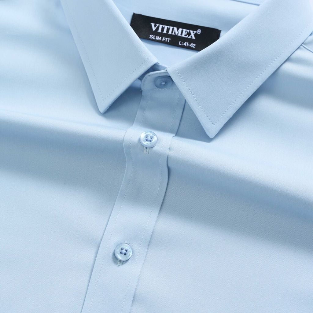 ÁO SƠ MI DÀI TAY VITIMEX DÁNG ÔM VỪA SLIMFIT TRƠN ADK 4129