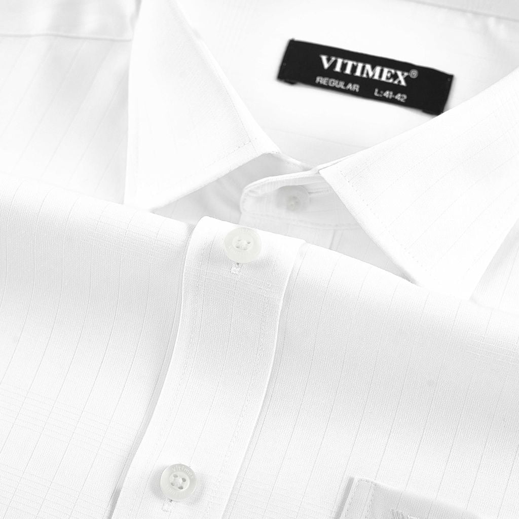 ÁO SƠ MI NGẮN TAY VITIMEX DÁNG RỘNG VỪA REGULAR KẺ SỌC CHÌM ARC 4136