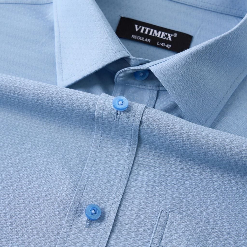ÁO SƠ MI NGẮN TAY VITIMEX DÁNG RỘNG VỪA REGULAR KẺ CHÌM ARC 6015