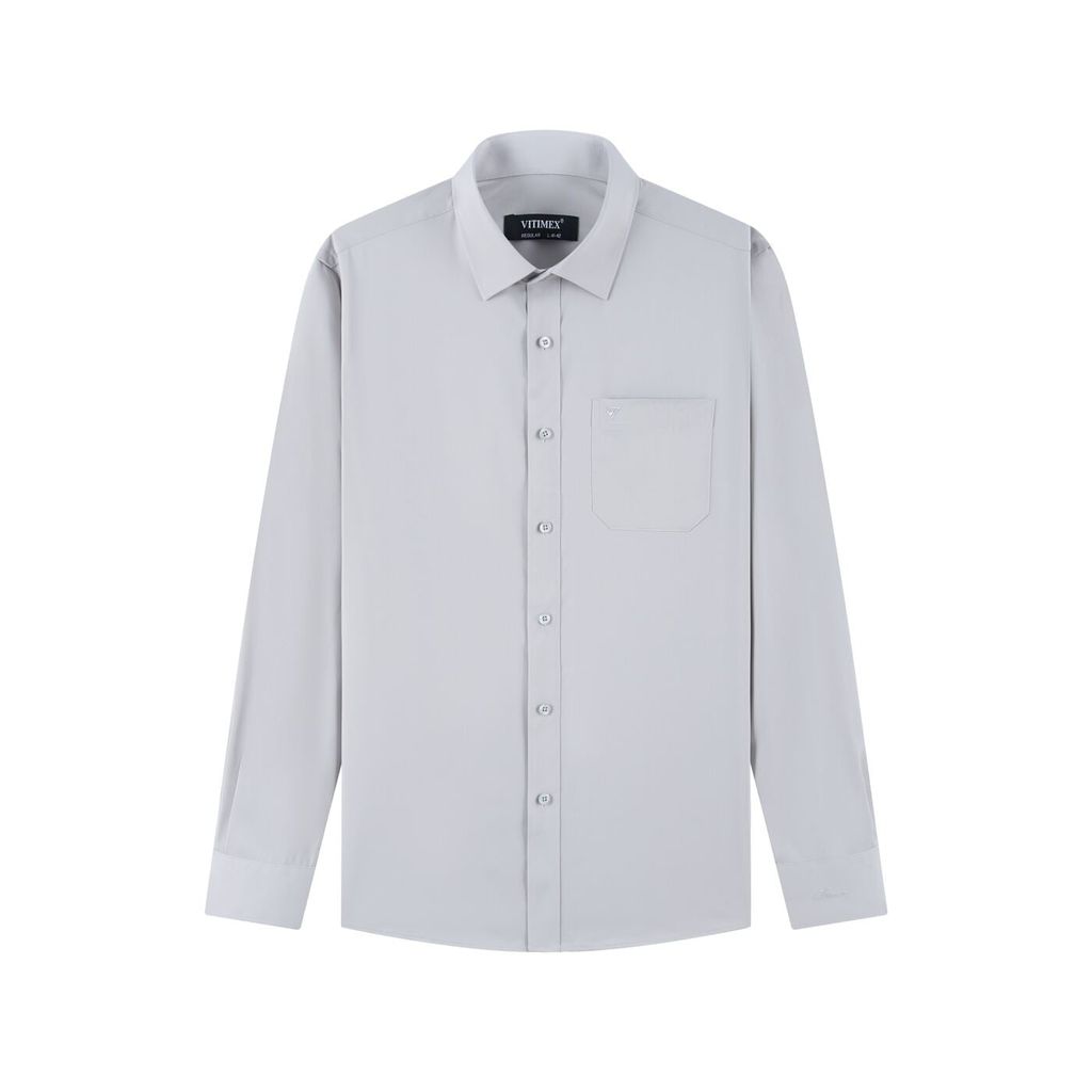 ÁO SƠ MI DÀI TAY VITIMEX DÁNG RỘNG VỪA REGULAR TRƠN ARD 4130