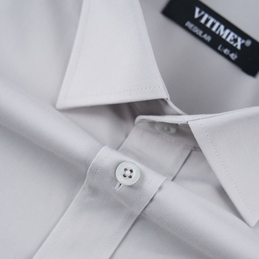 ÁO SƠ MI DÀI TAY VITIMEX DÁNG RỘNG VỪA REGULAR TRƠN ARD 4130