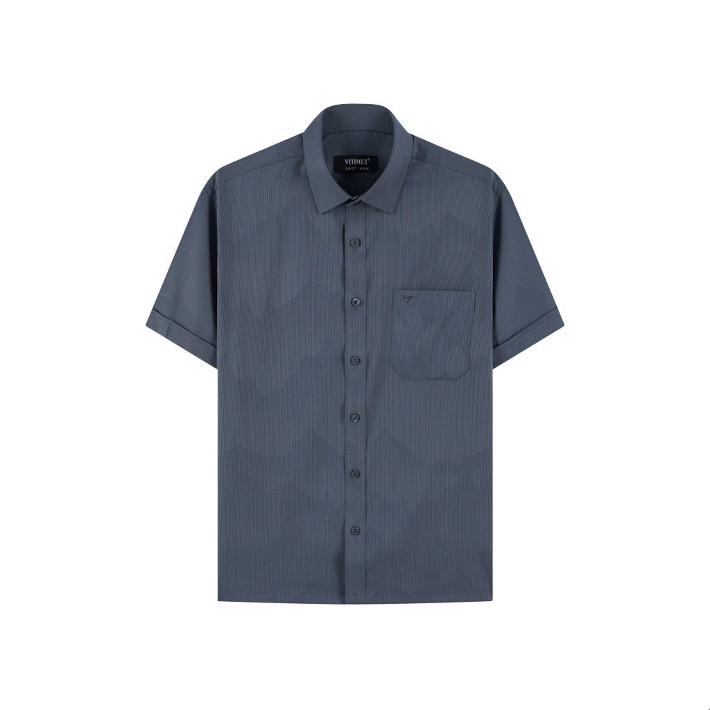 ÁO SƠ MI NGẮN TAY VITIMEX DÁNG ÔM VỪA SLIMFIT KẺ TĂM ASB 4124