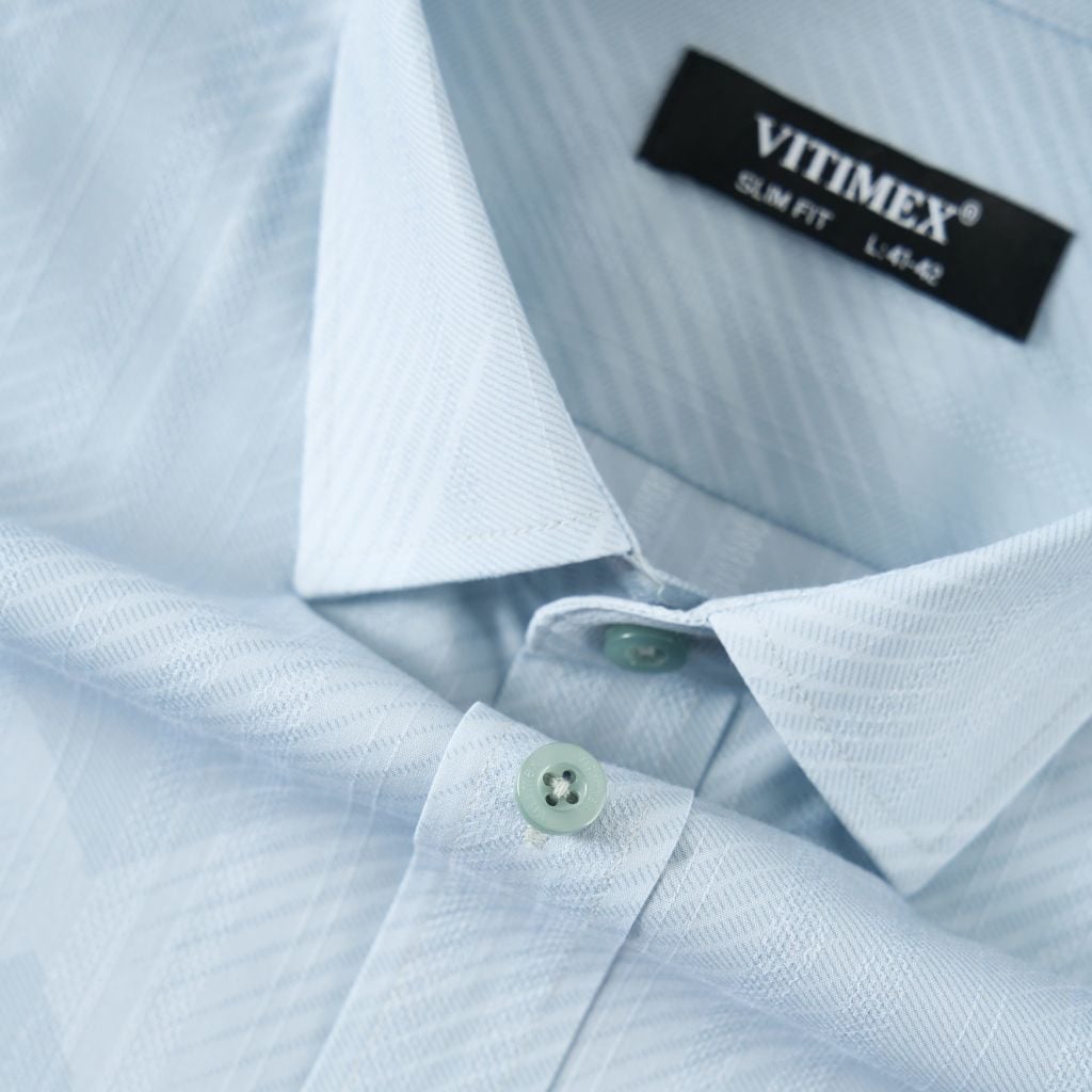 ÁO SƠ MI NGẮN TAY VITIMEX DÁNG ÔM VỪA SLIMFIT KẺ ASB 4135