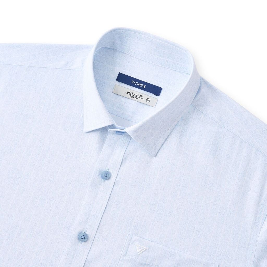 ÁO SƠ MI NGẮN TAY VITIMEX DÁNG ÔM VỪA SLIMFIT KẺ SỌC ASB 6002
