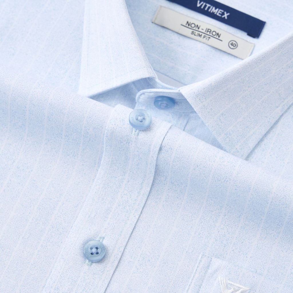 ÁO SƠ MI NGẮN TAY VITIMEX DÁNG ÔM VỪA SLIMFIT KẺ SỌC ASB 6002