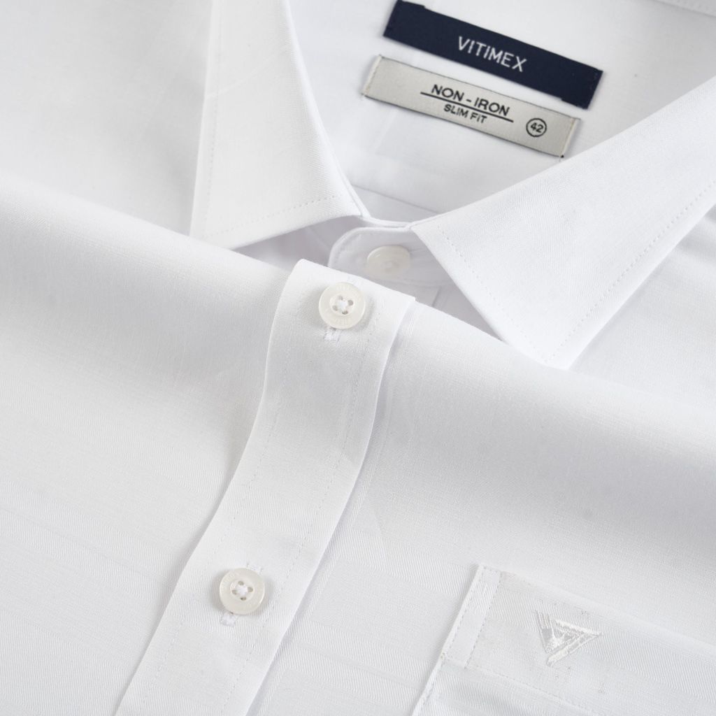 ÁO SƠ MI NGẮN TAY VITIMEX DÁNG ÔM VỪA SLIMFIT TRƠN ASB 6019