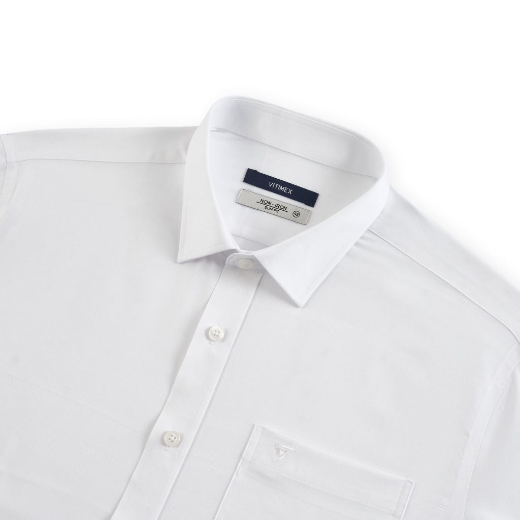 ÁO SƠ MI NGẮN TAY VITIMEX DÁNG ÔM VỪA SLIMFIT TRƠN ASB 6019